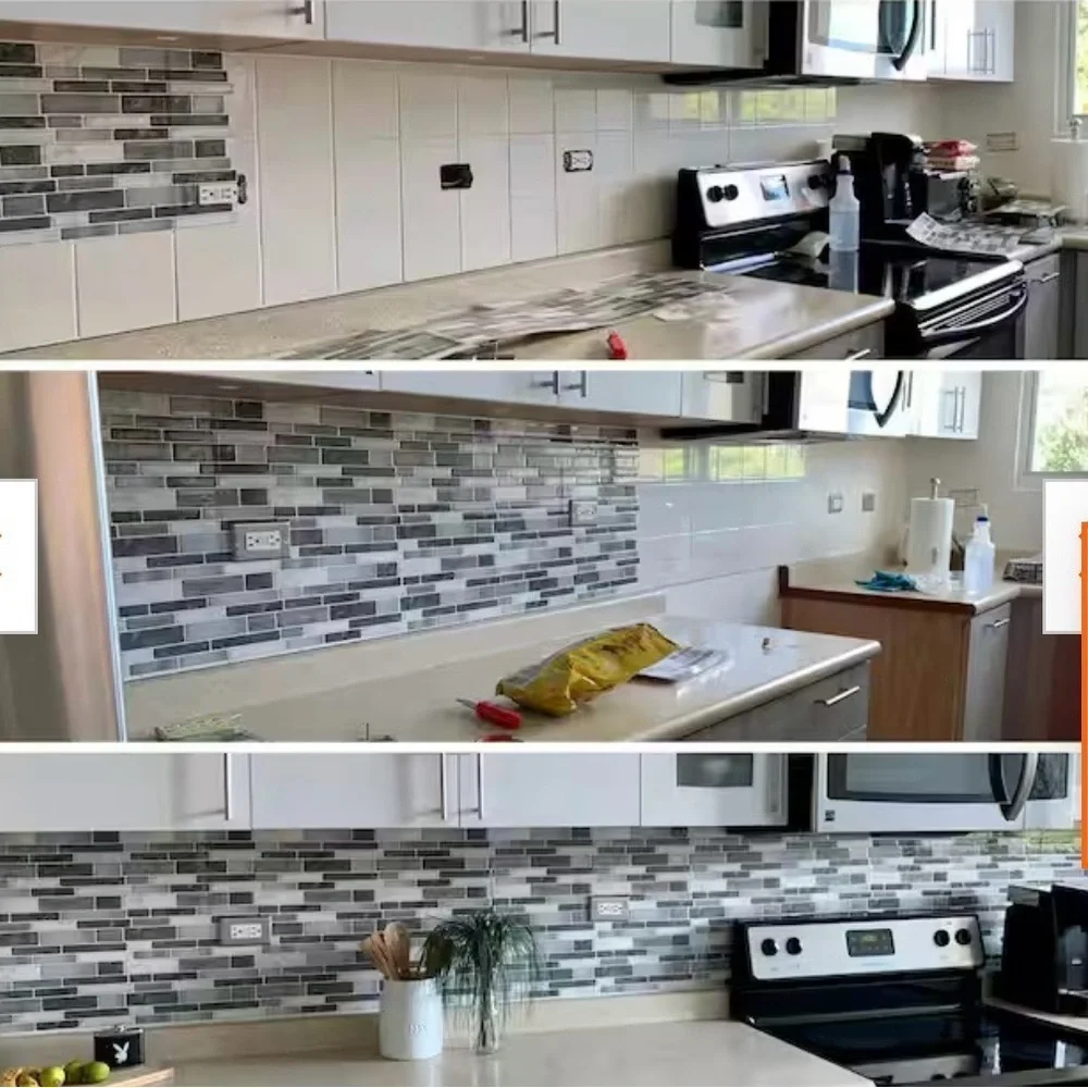 10 Pck 12x12 Peel and Stick Backsplash Kitchen Bathroom Mosaic Tiles Wall Decor